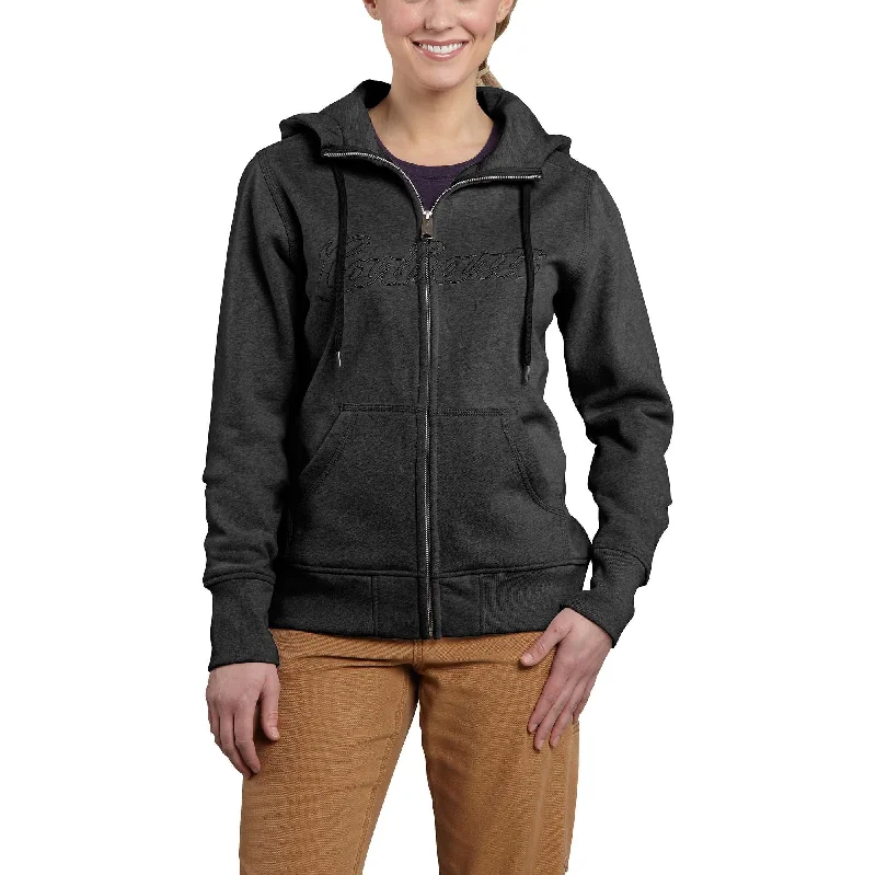 Carhartt Women's Clarksburg Zip Front Sweatshirt #100704 Hoodie with Slit Hem Functional Movement Carhartt Women's Clarksburg Zip Front Sweatshirt #100704 Hoodie with Slit Hem Functional Movement