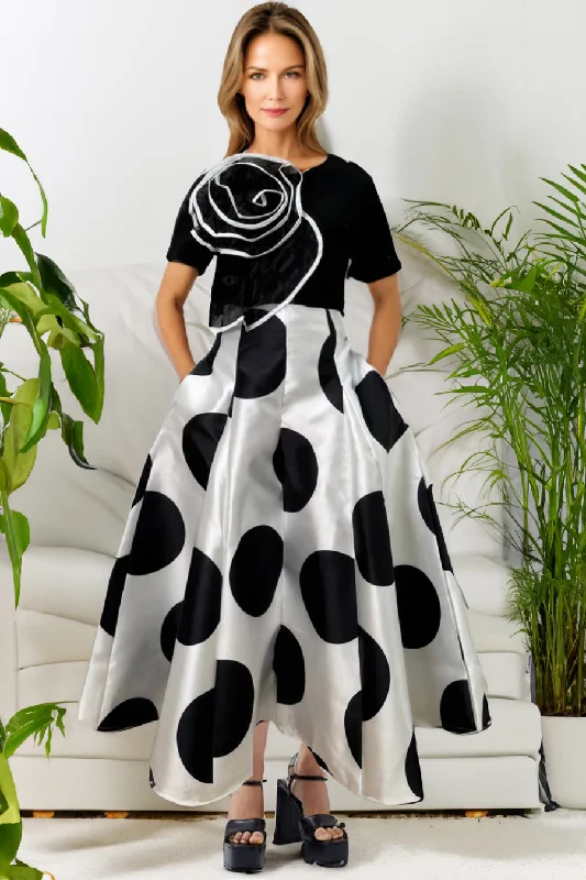 CH0015B SKIRT (WHT, BLK) linen skirt light