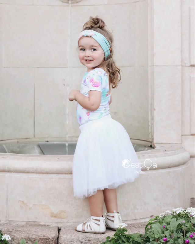 Claire Kids White Soft Tulle Skirt leather skirt sleek