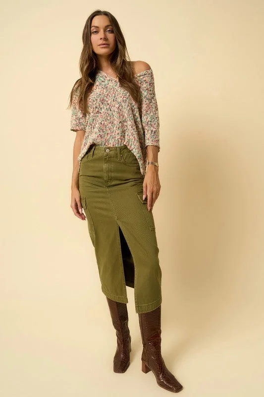 Cargo Midi Skirt silk skirt luxurious