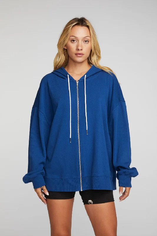 Cotton Fleece Zip Up Hoodie Hoodie with Lace Feminine Delicate