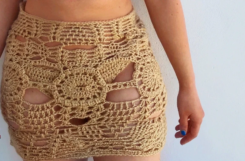 Crochet Pattern - Cozumel Skirt linen skirt natural