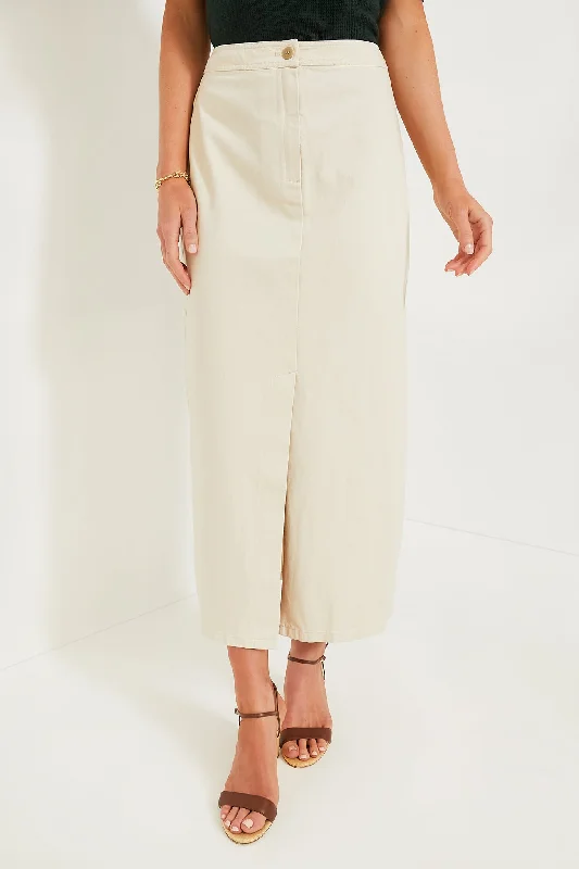 Ecru Denim Lia Skirt silk skirt elegant