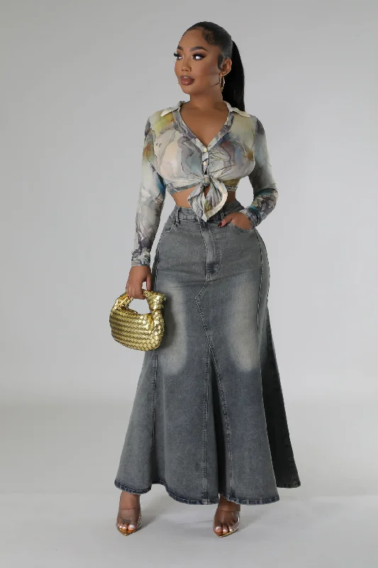 Felt A Spark Skirt floral skirt print