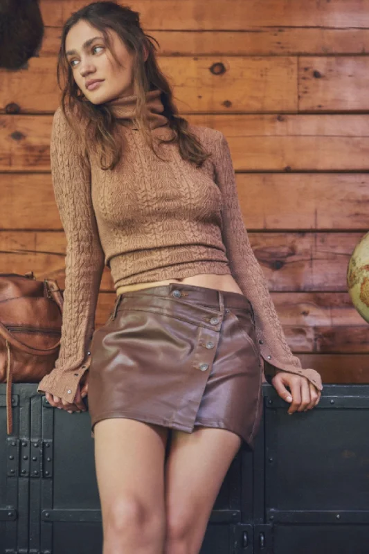 Free People: Wynne Vegan Skirt in Chocolate Fondant cashmere skirt plush
