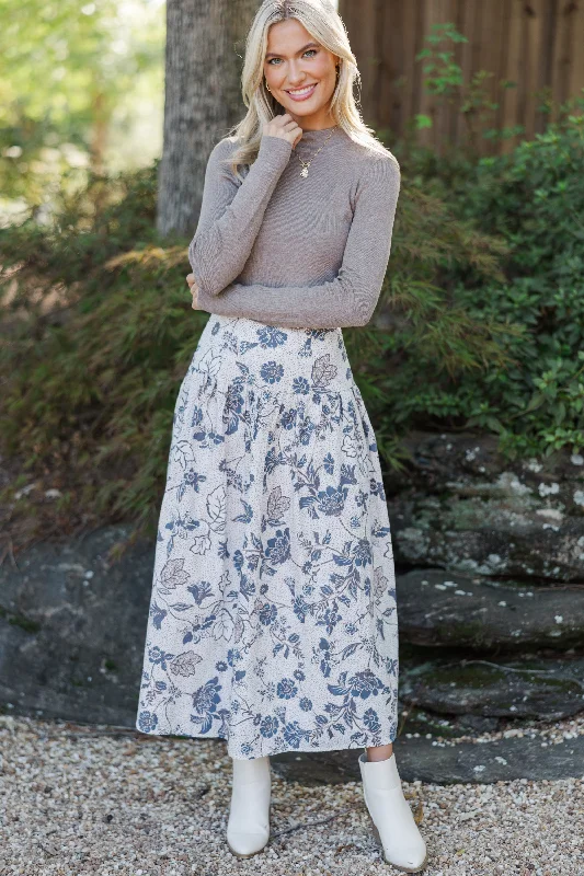 Get A Good Look Brown Floral Midi Skirt velvet skirt rich