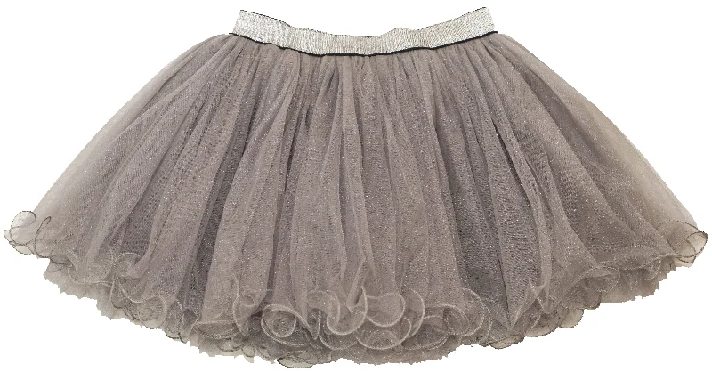 Silver Elastic Gray Tutu Skirt wool skirt sturdy