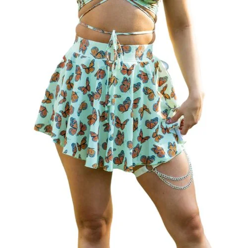 Green Butterfly Flow Skirt lace skirt delicate