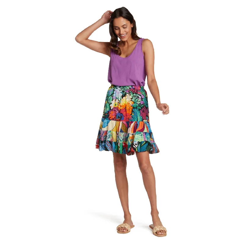Hattie Skirt - Fiore Black elastic waist skirt