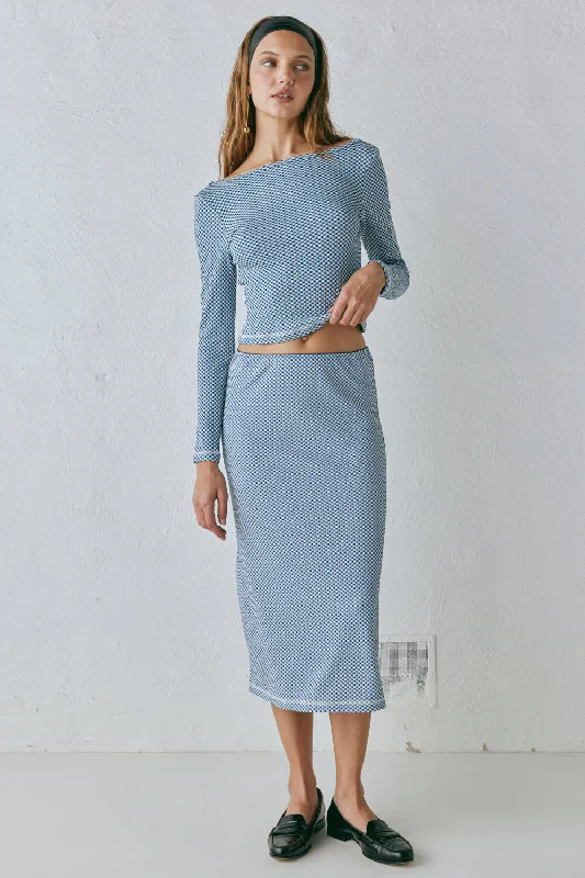 Holland Midi Skirt Blue cotton skirt soft