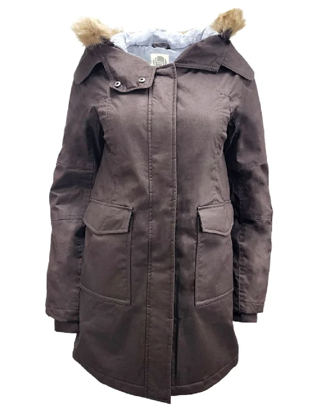 HoodLamb Women's Brown Fur Collar Hooded Hemp Warm Parka 420 NWT Hoodie with Bell Sleeves Flared Feminine HoodLamb Women's Brown Fur Collar Hooded Hemp Warm Parka 420 NWT Hoodie with Bell Sleeves Flared Feminine