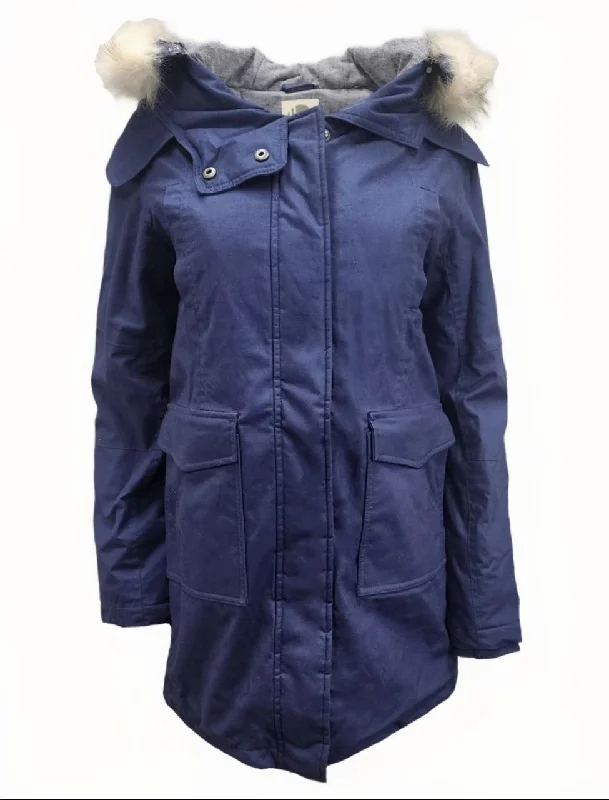 HoodLamb Women's Navy Fur Collar Hooded Hemp Warm Parka 420 NWT Hoodie with Drop Shoulder Relaxed Streetwear HoodLamb Women's Navy Fur Collar Hooded Hemp Warm Parka 420 NWT Hoodie with Drop Shoulder Relaxed Streetwear