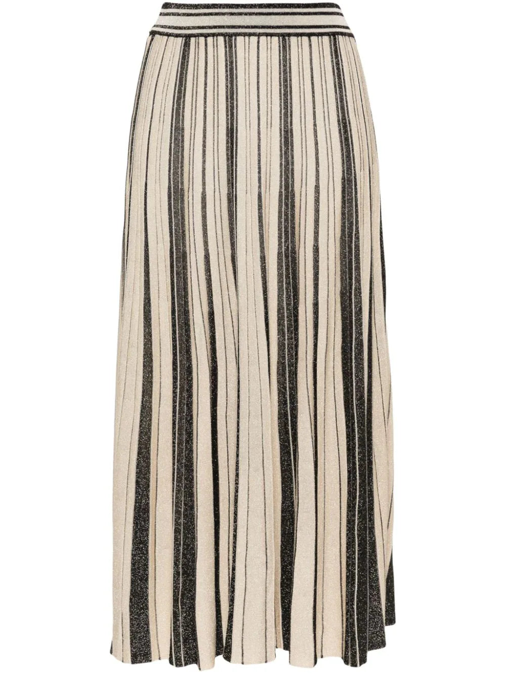 Illustration Metallic Knit Skirt in Black/Gold cashmere skirt rich