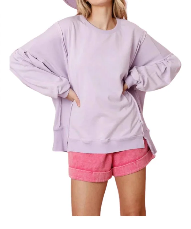 It's A Girl Thing Oversized Sweatshirt In Lavender Hoodie with Color Block Contrast Stylish It's A Girl Thing Oversized Sweatshirt In Lavender Hoodie with Color Block Contrast Stylish