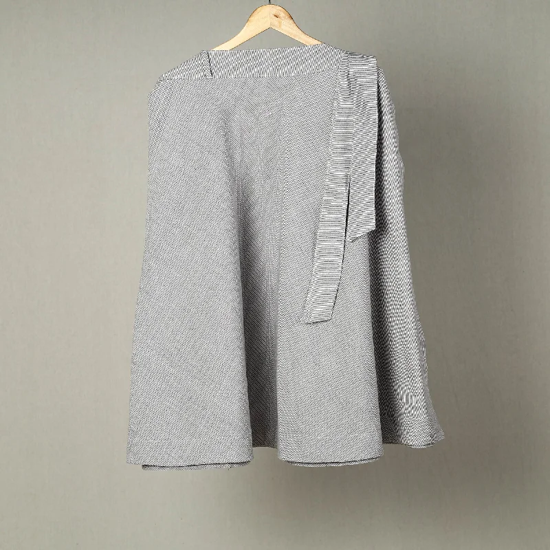Grey - Jhiri Handloom Cotton Wrap Around Plain Skirt 06 pencil skirt chic