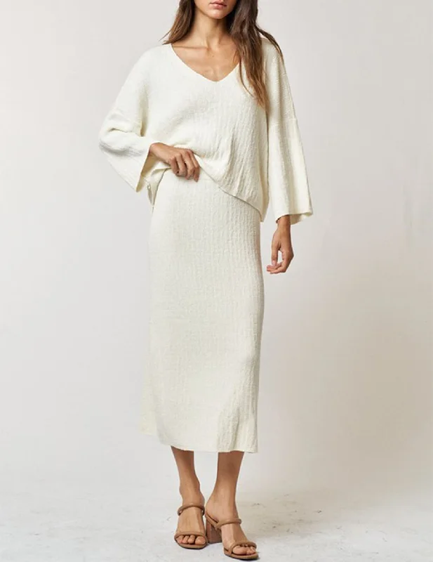 Katia Ivory Sweater Skirt cotton skirt soft