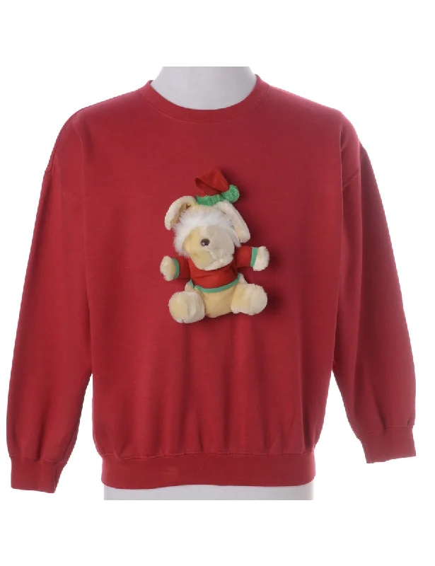 Label Novelty Christmas Sweatshirt Hoodie with Sequins Glamorous Eye-catching