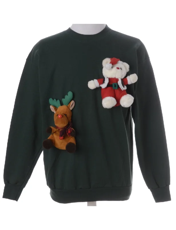 Label Novelty Christmas Sweatshirt Hoodie with Camouflage Military Edgy
