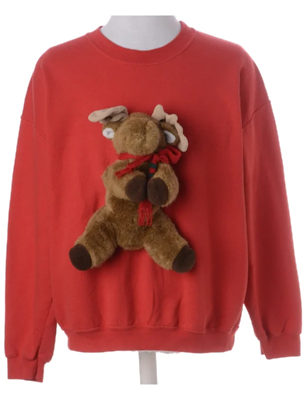 Label Novelty Christmas Sweatshirt Hoodie with Earth Tones Natural Calm