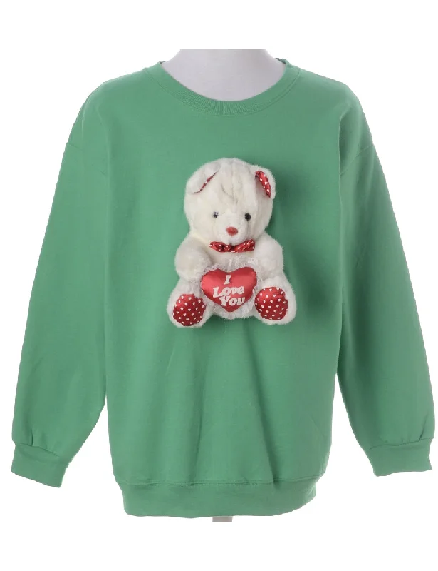 Label Novelty Christmas Sweatshirt Hoodie with Drop Shoulder Relaxed Streetwear