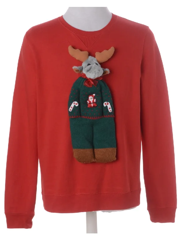 Label Novelty Christmas Sweatshirt Hoodie with Snap Buttons Easy Quick