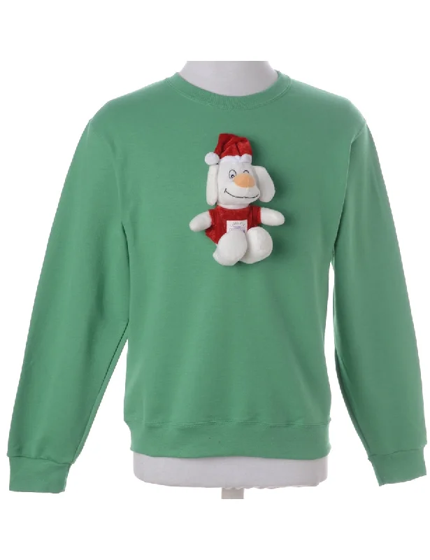 Label Novelty Christmas Sweatshirt Hoodie with Velcro Closure Adjustable Secure