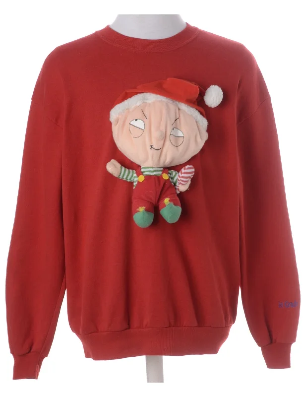 Label Novelty Christmas Sweatshirt Hoodie with Embroidery Detailed Premium