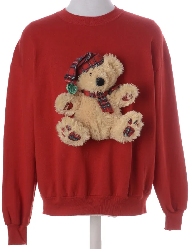 Label Novelty Christmas Sweatshirt Hoodie with Lace Feminine Delicate