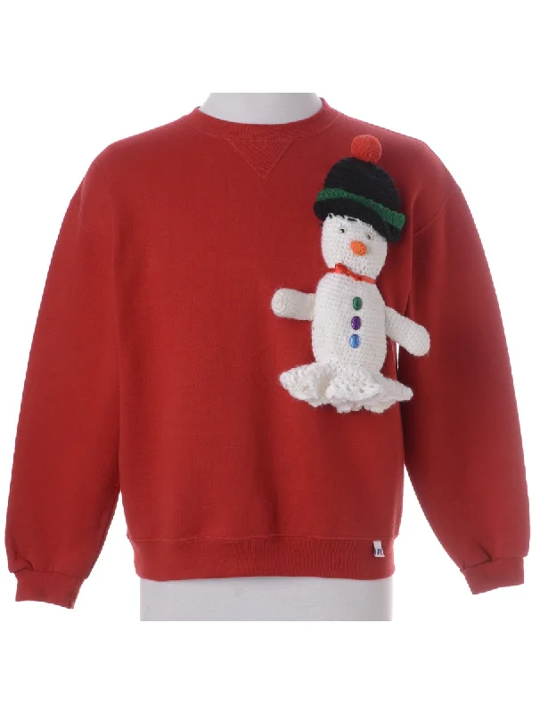 Label Novelty Christmas Sweatshirt Hoodie with Cuffed Sleeves Snug Secure