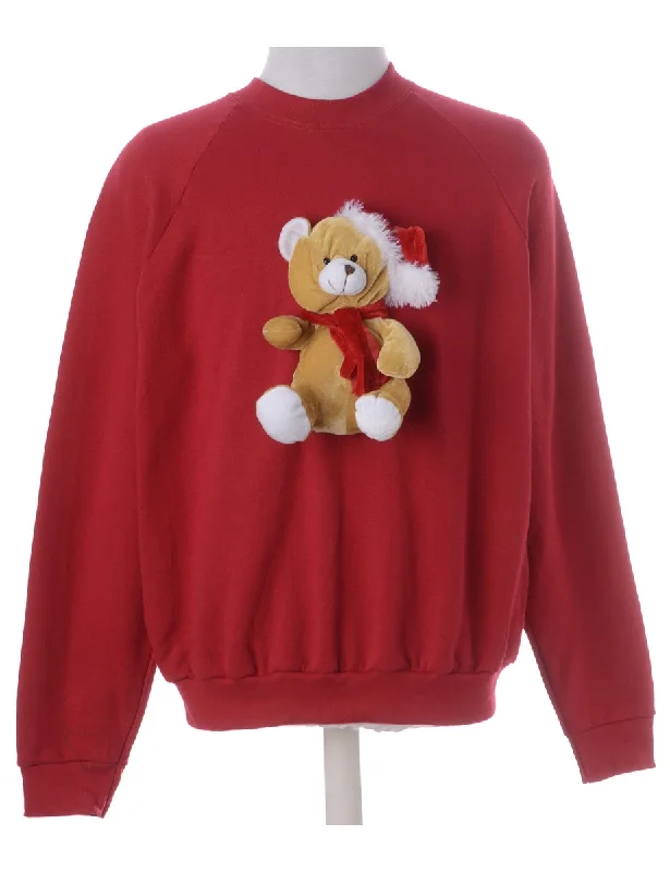 Label Novelty Christmas Sweatshirt Hoodie with Color Block Contrast Stylish
