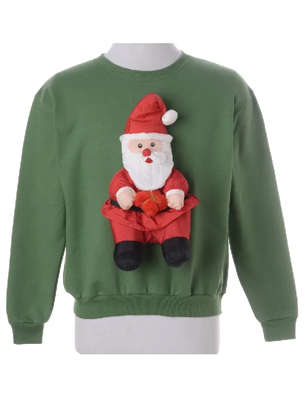 Label Novelty Christmas Sweatshirt Hoodie with Neon Bright Vibrant