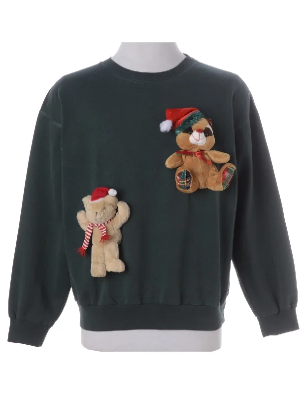 Label Novelty Christmas Sweatshirt Hoodie with Color Block Contrast Stylish