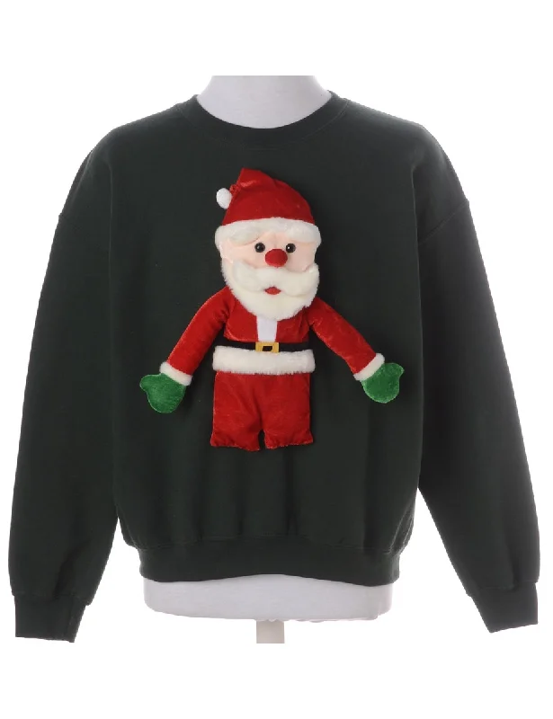Label Novelty Christmas Sweatshirt Hoodie Crop Top Short Trendy
