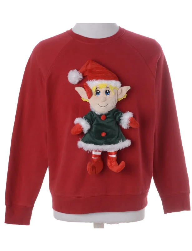Label Novelty Christmas Sweatshirt Hoodie with Patch Decorative Personalized