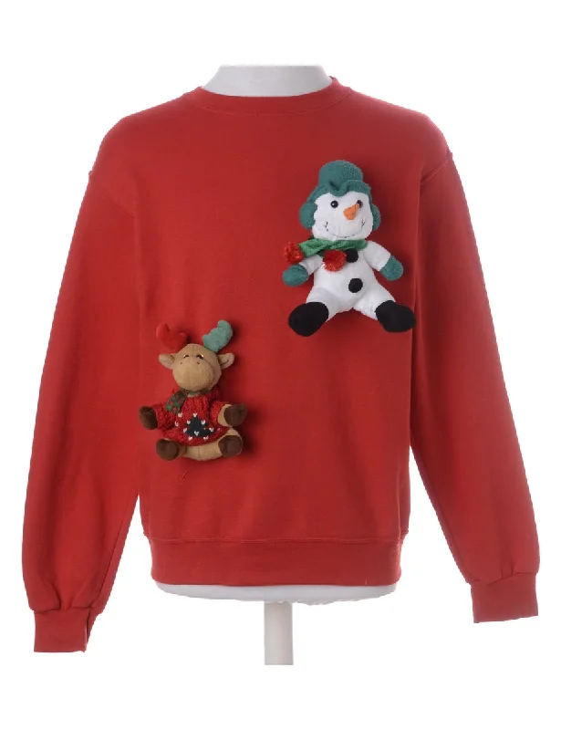 Label Novelty Christmas Sweatshirt Hoodie with Neon Bright Vibrant