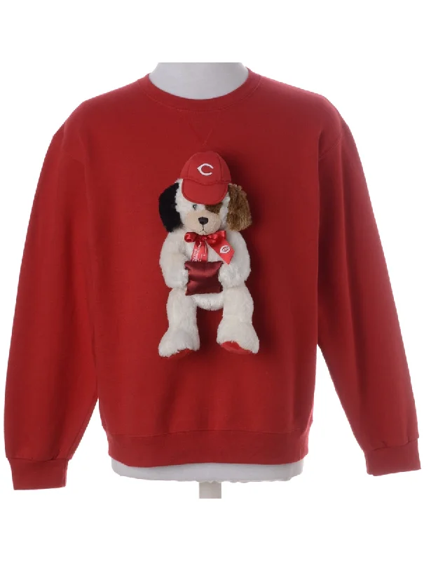 Label Novelty Christmas Sweatshirt Hoodie with Oversized Fit Loose Comfortable