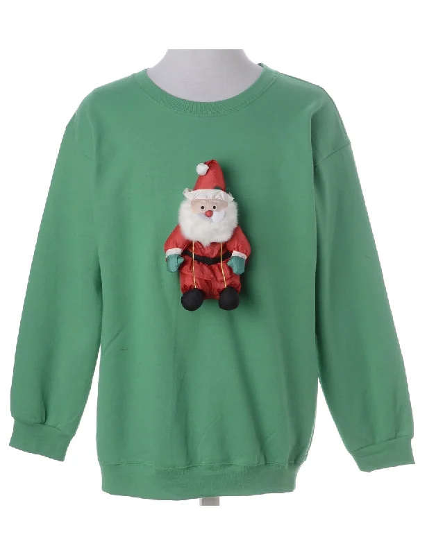 Label Novelty Christmas Sweatshirt Hoodie with Toggle Buttons Decorative Unique