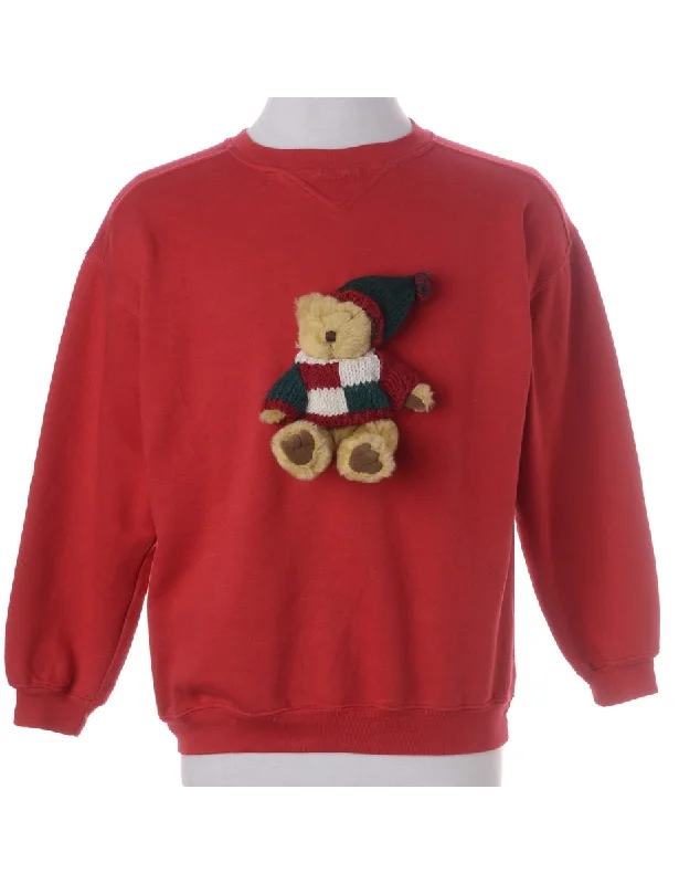 Label Novelty Christmas Sweatshirt Zip Hoodie Drawstring Kangaroo Pocket