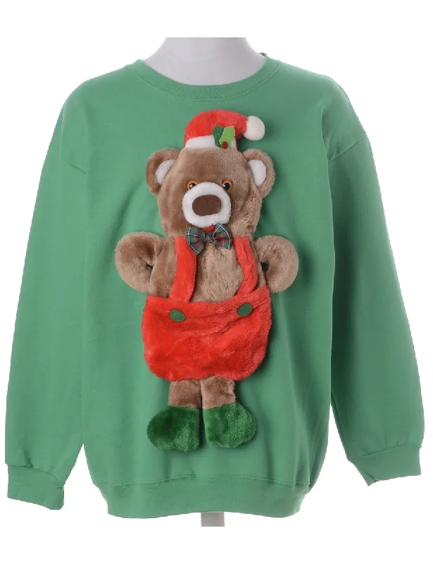 Label Novelty Christmas Sweatshirt Hoodie with Hood Adjustable Protection
