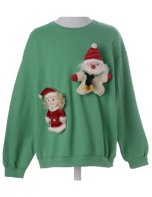 Label Novelty Christmas Sweatshirt Hoodie with Typography Text Message