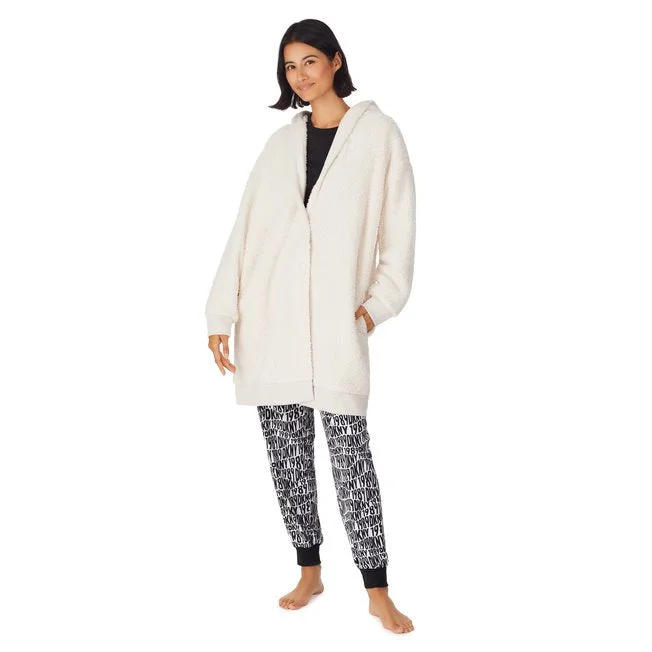Long Sleeve Hooded Lounge Wrap Hoodie with Cropped Fit Short Trendy