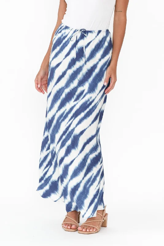 Mae Blue Tie Dye Cupro Skirt cashmere skirt fine