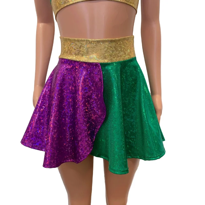 Mardi Gras Petal Skater Skirt cashmere skirt plush