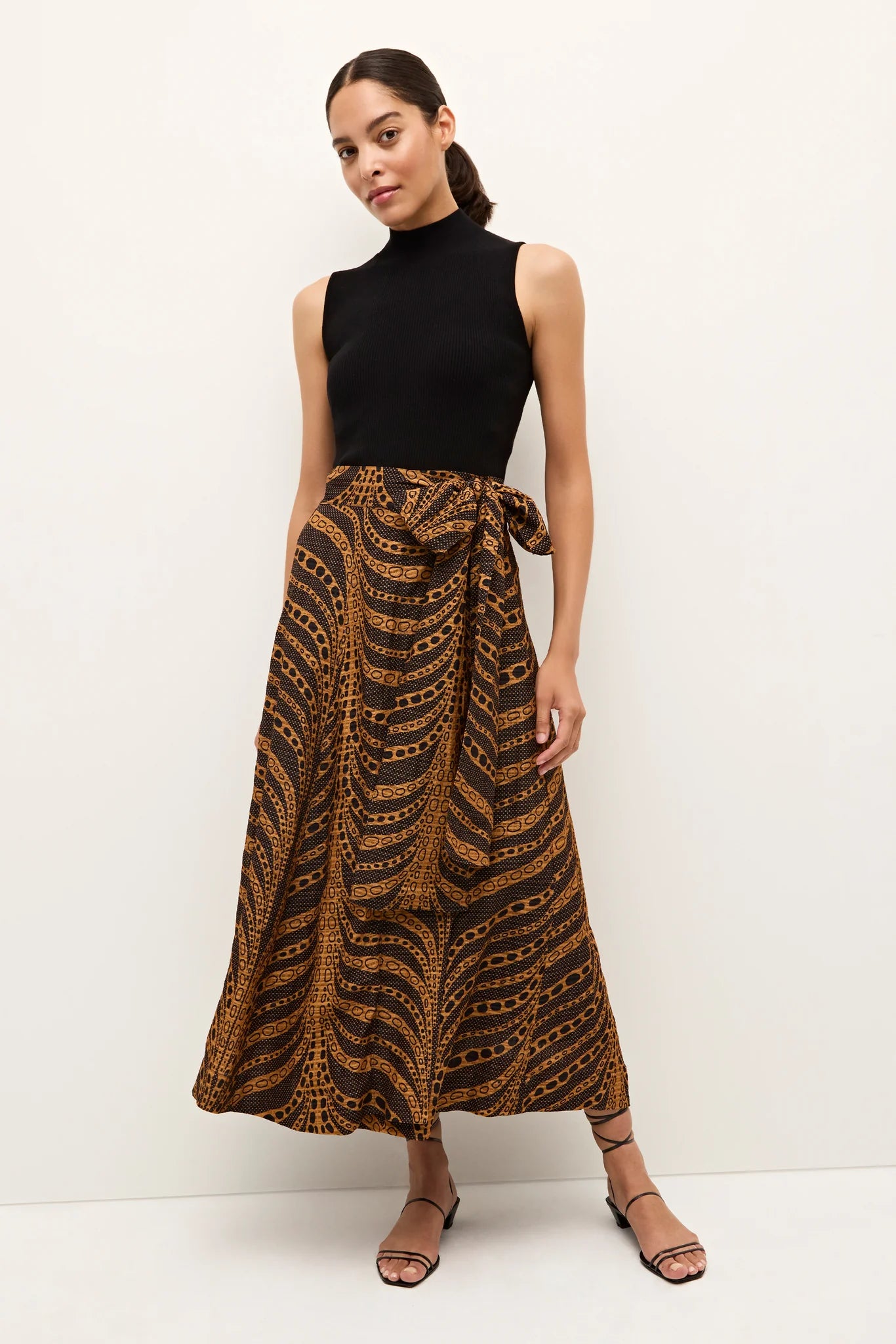 Marie Oliver Estine Wrap Skirt leather skirt sleek