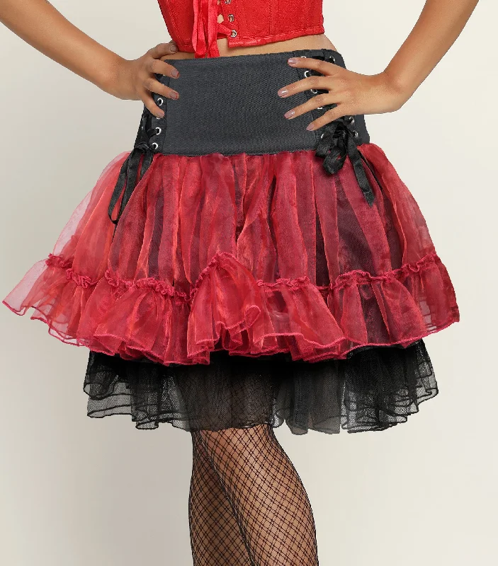 Midnight Ruby Fusion Skirt asymmetrical skirt cut