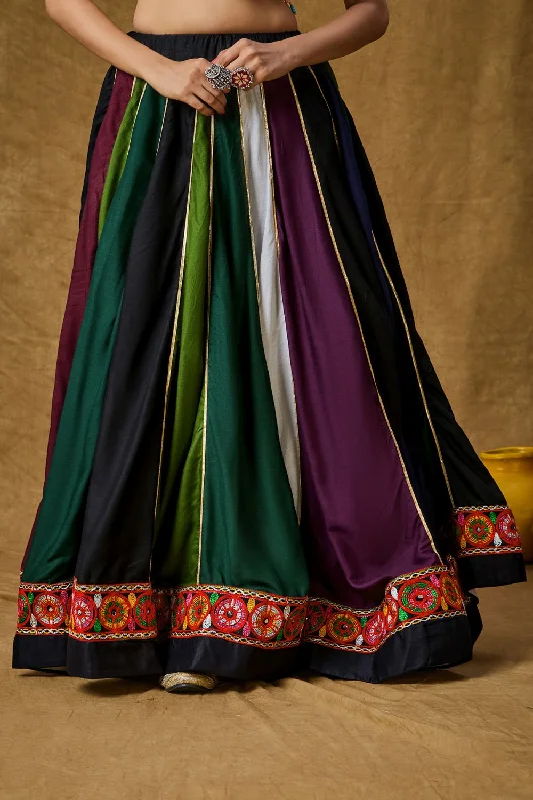 Multi Color Cotton Embroidered Skirt modal blend skirt
