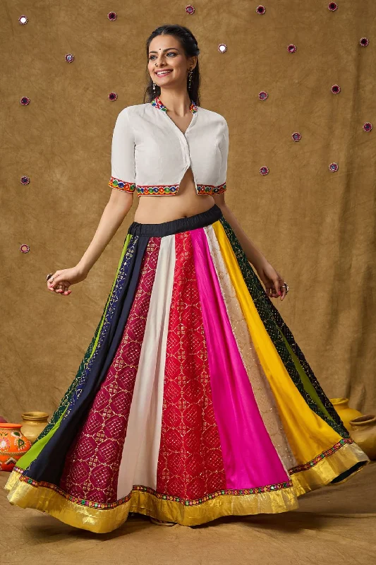 Multi Color Cotton Embroidered Skirt vintage skirt charm
