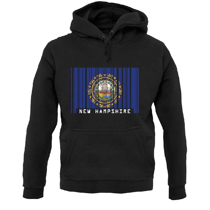 New Hampshire  Barcode Style Flag Unisex Hoodie Hoodie with Slim Fit Tailored Modern