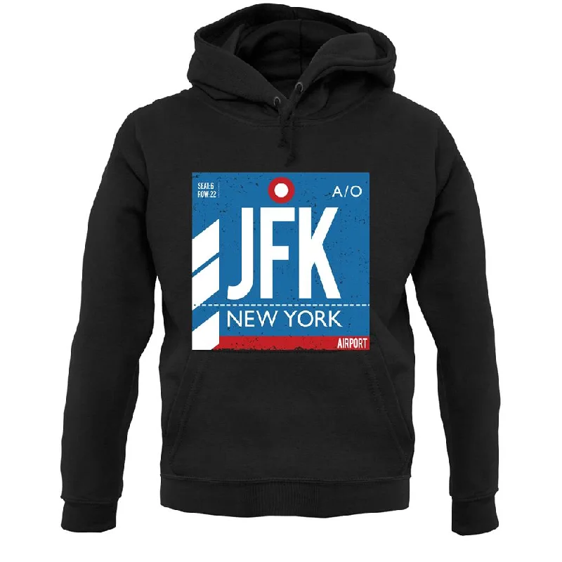 New York Airport Unisex Hoodie Hoodie with Rhinestones Sparkly Elegant