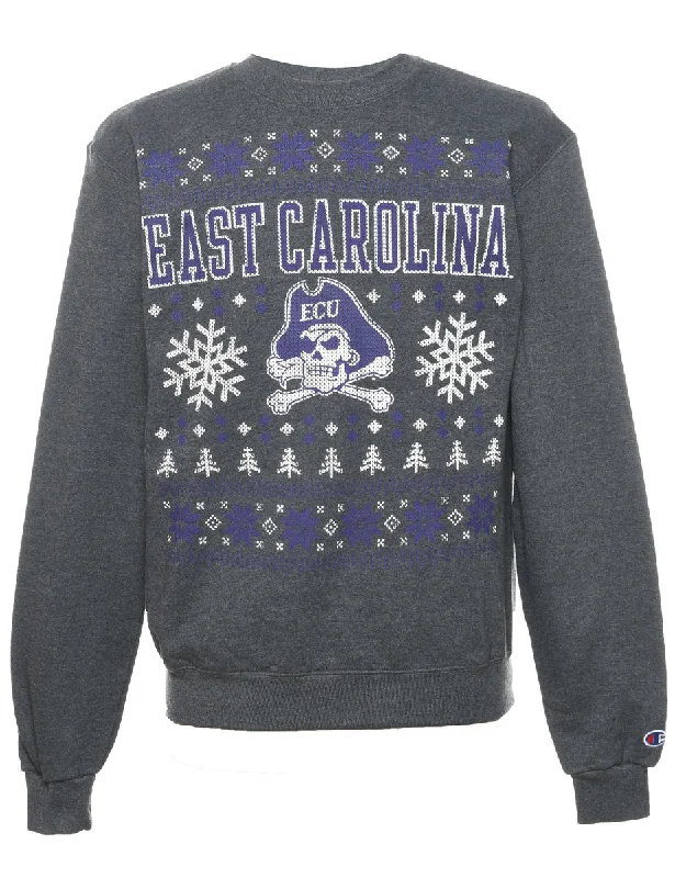 Nordic East Carolina Christmas Sweatshirt - M Hoodie with Fur Luxurious Winter